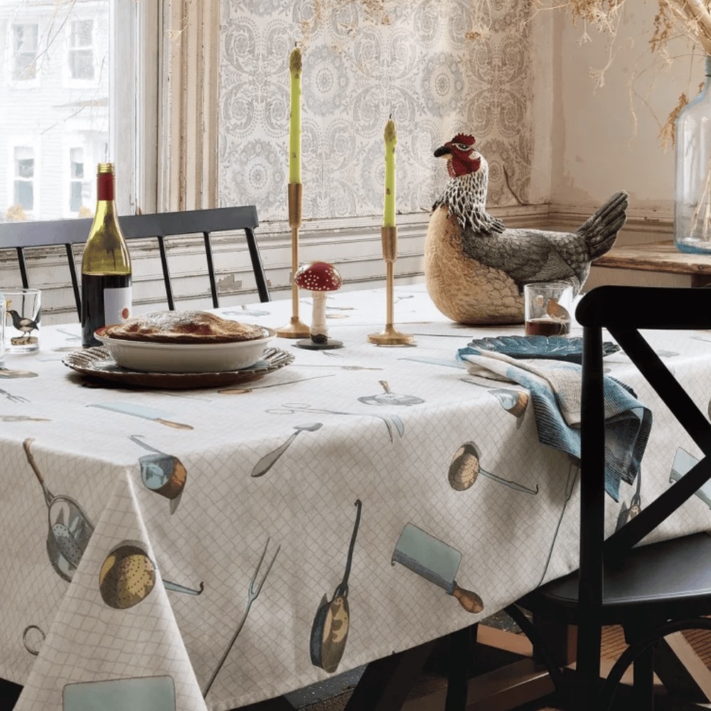 John Derian Tablecloth Cotton Linen 60x84 NEW